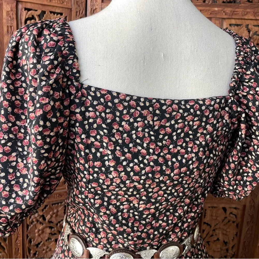 RESET Floral Ditsy Puff-Sleeve Mini Dress - Picture 7 of 10